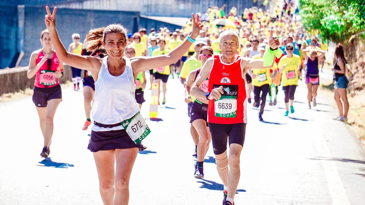 Runners completing a charity running event