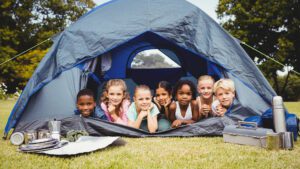 children in tent