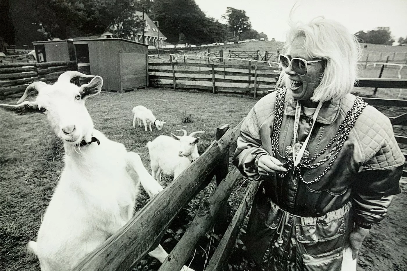 Lineham Farm Councillor Denise Atkinson MBE with goat